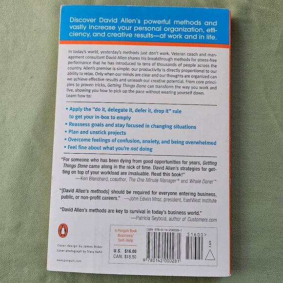 Getting Things Done: The‎ Art of Stress Free Productivity David Allen Paperback - Picture 8 of 8